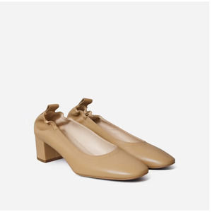 Everlane Womens The Italian Leather Day Heel Size 7 Beige Nude